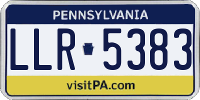 PA license plate LLR5383