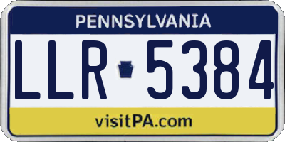 PA license plate LLR5384
