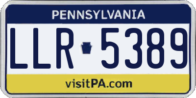 PA license plate LLR5389