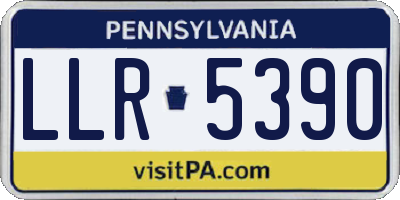 PA license plate LLR5390
