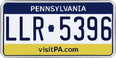PA license plate LLR5396