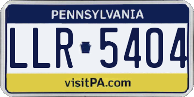 PA license plate LLR5404