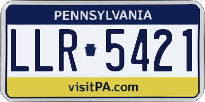 PA license plate LLR5421