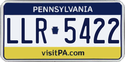 PA license plate LLR5422
