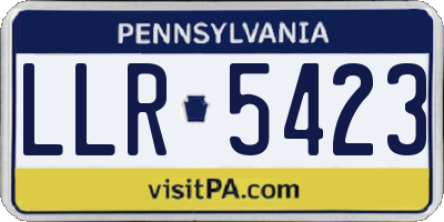 PA license plate LLR5423