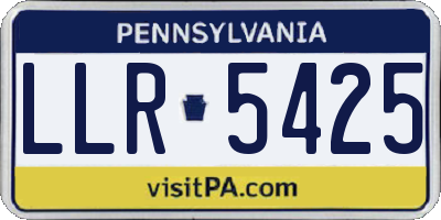 PA license plate LLR5425