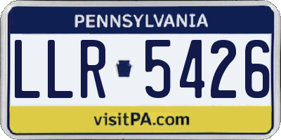 PA license plate LLR5426