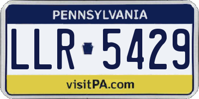 PA license plate LLR5429