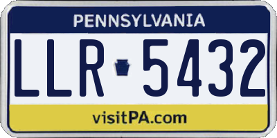 PA license plate LLR5432