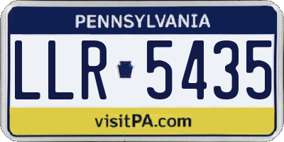 PA license plate LLR5435