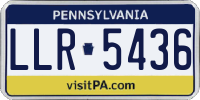 PA license plate LLR5436