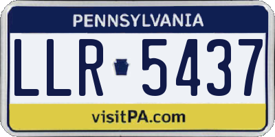 PA license plate LLR5437