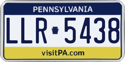 PA license plate LLR5438