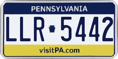 PA license plate LLR5442
