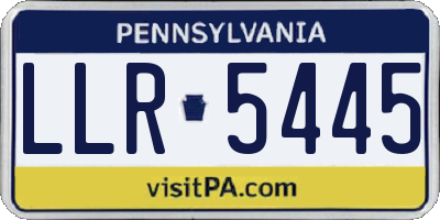 PA license plate LLR5445