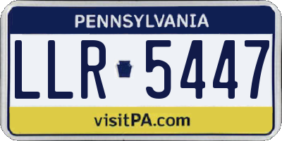 PA license plate LLR5447