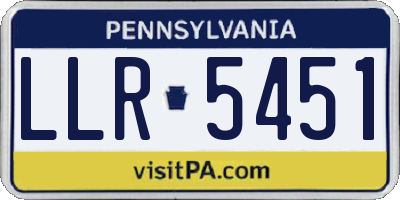 PA license plate LLR5451