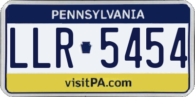PA license plate LLR5454