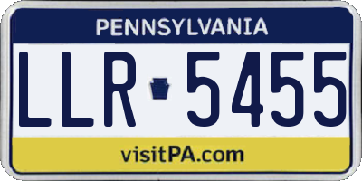 PA license plate LLR5455
