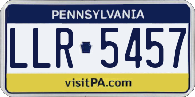 PA license plate LLR5457