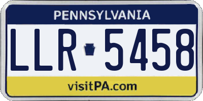 PA license plate LLR5458