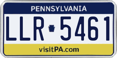 PA license plate LLR5461