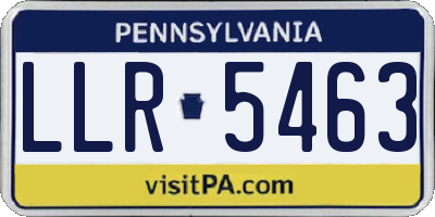 PA license plate LLR5463