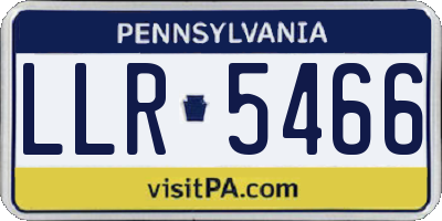PA license plate LLR5466