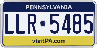 PA license plate LLR5485