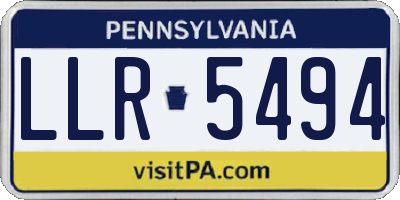 PA license plate LLR5494