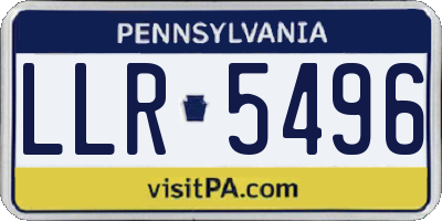 PA license plate LLR5496