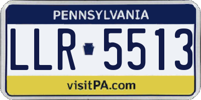 PA license plate LLR5513