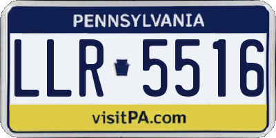PA license plate LLR5516