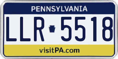 PA license plate LLR5518