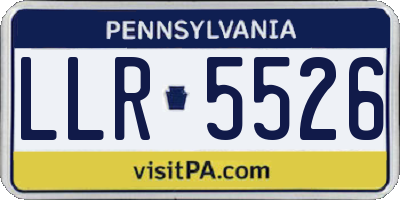 PA license plate LLR5526