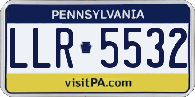 PA license plate LLR5532