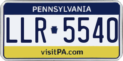 PA license plate LLR5540