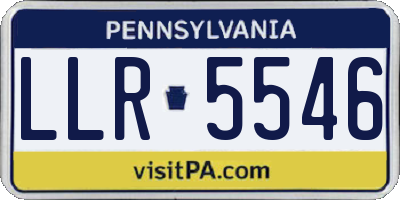 PA license plate LLR5546