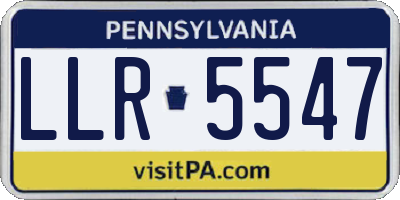 PA license plate LLR5547
