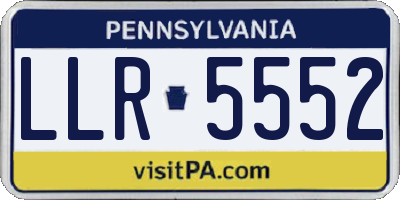 PA license plate LLR5552