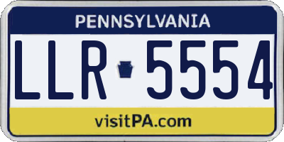 PA license plate LLR5554