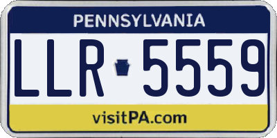 PA license plate LLR5559