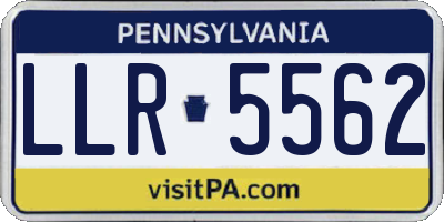 PA license plate LLR5562