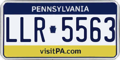 PA license plate LLR5563