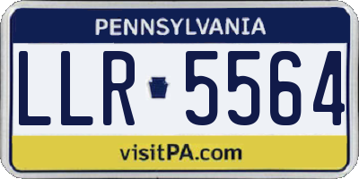 PA license plate LLR5564