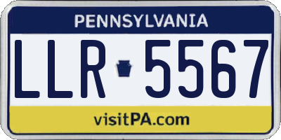 PA license plate LLR5567