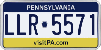 PA license plate LLR5571
