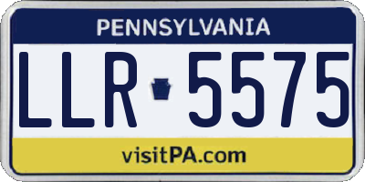 PA license plate LLR5575