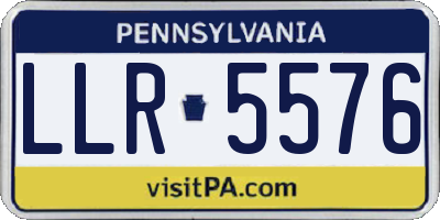 PA license plate LLR5576