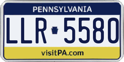 PA license plate LLR5580